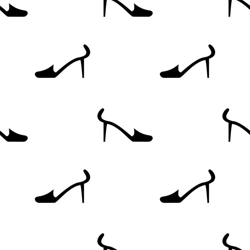 design de teste padrão sem emenda, ilustração de sapatos femininos de salto. textura preta. fundo branco. designs para papéis de parede, planos de fundo, capas e estampas em tecido. ilustração vetorial vetor