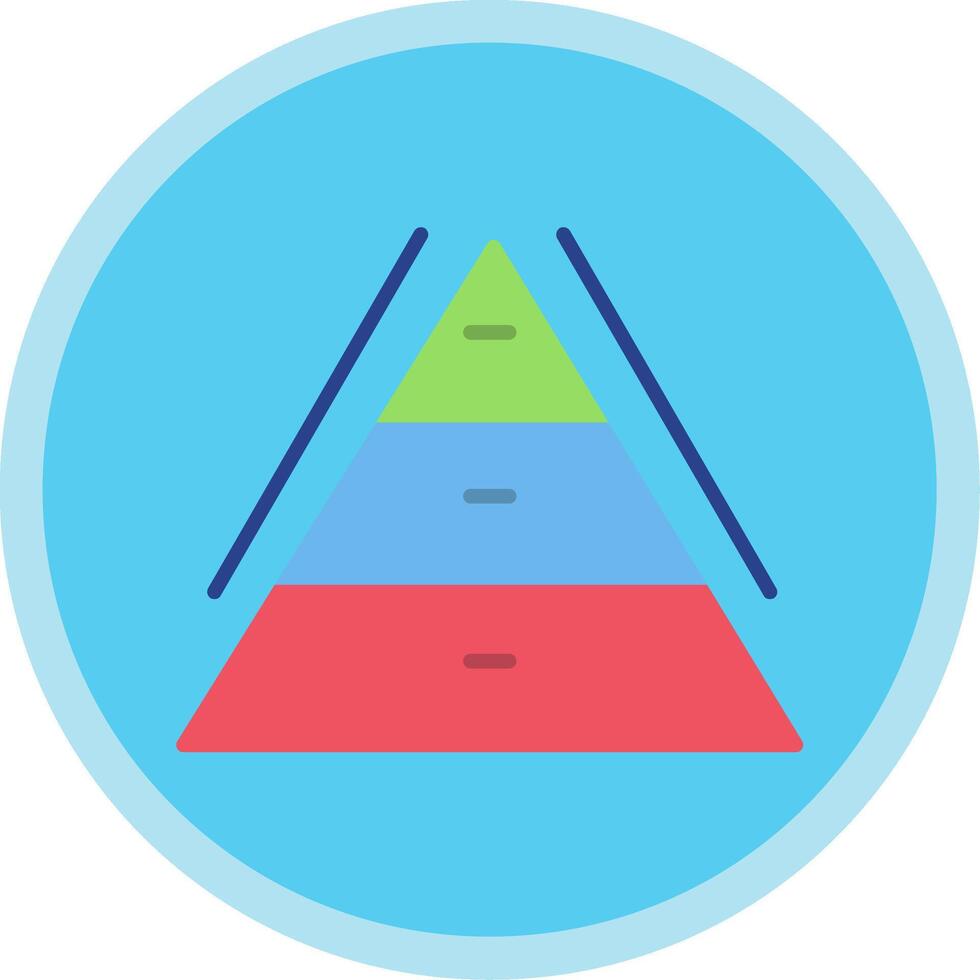 pirâmide gráfico plano multi círculo ícone vetor