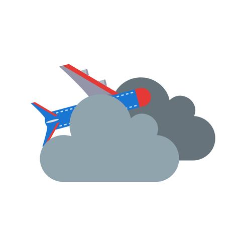Ícone de vetor de nuvem de avião
