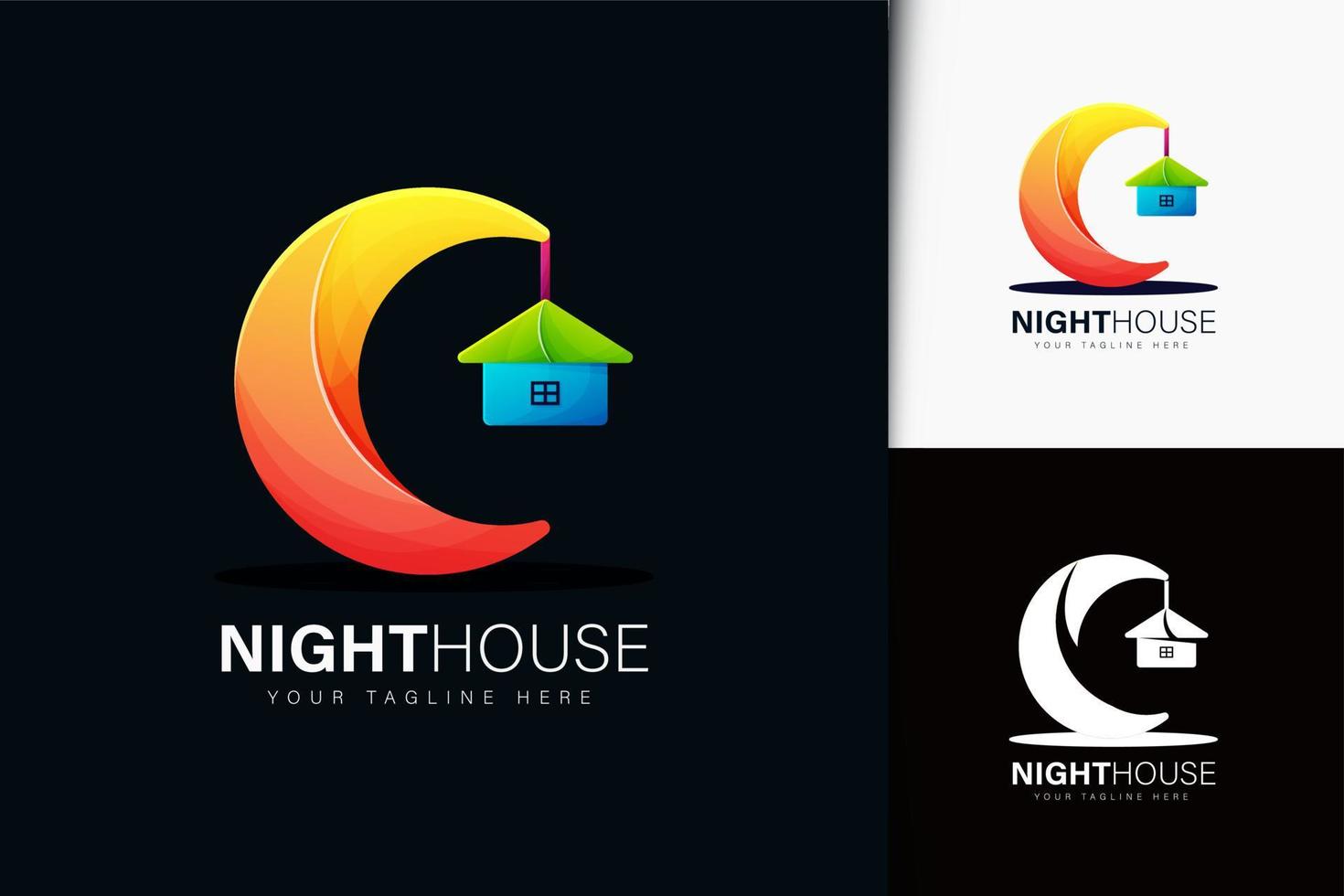 logotipo da casa noturna com gradiente vetor