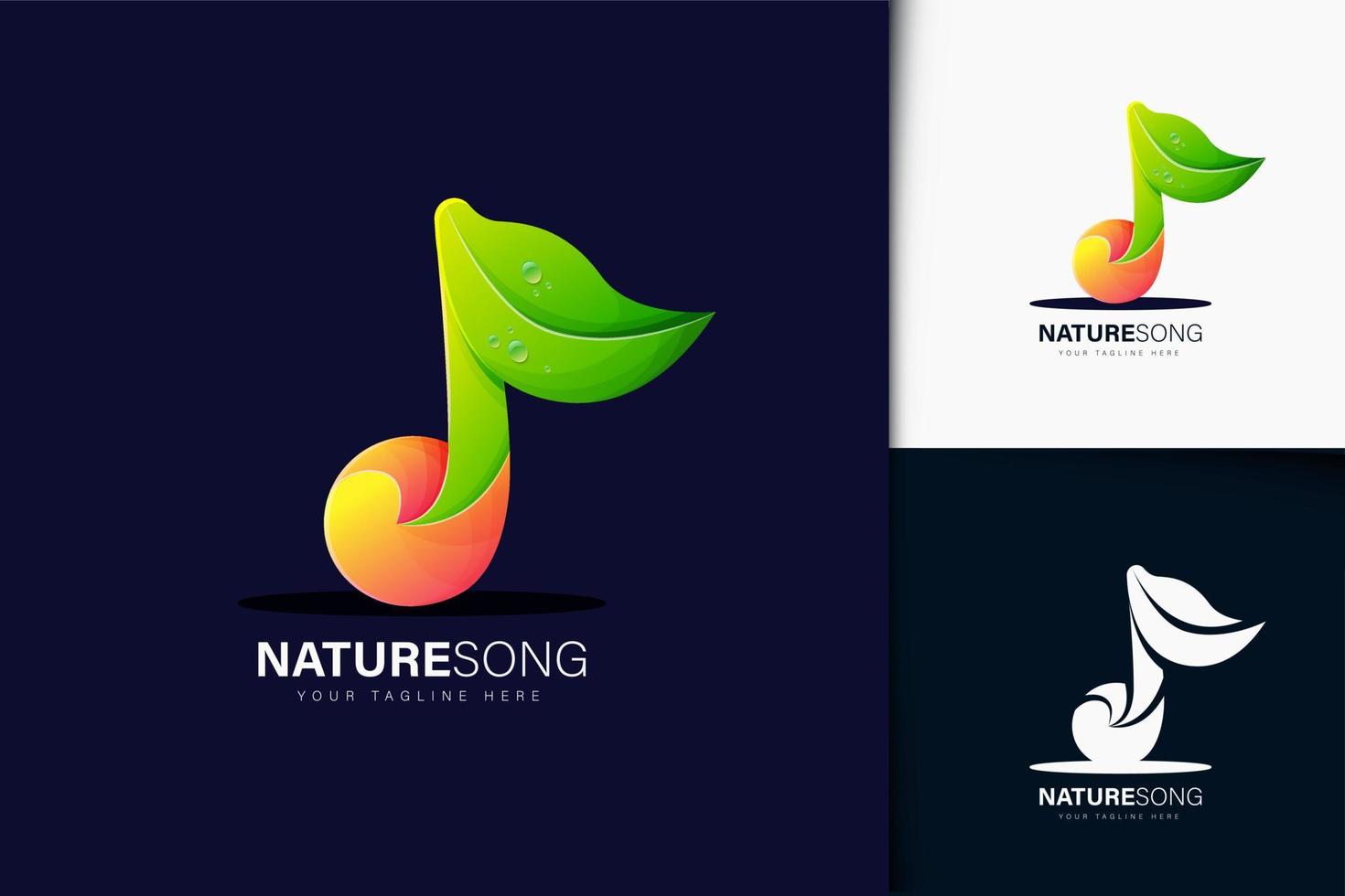 design de logotipo da música da natureza vetor