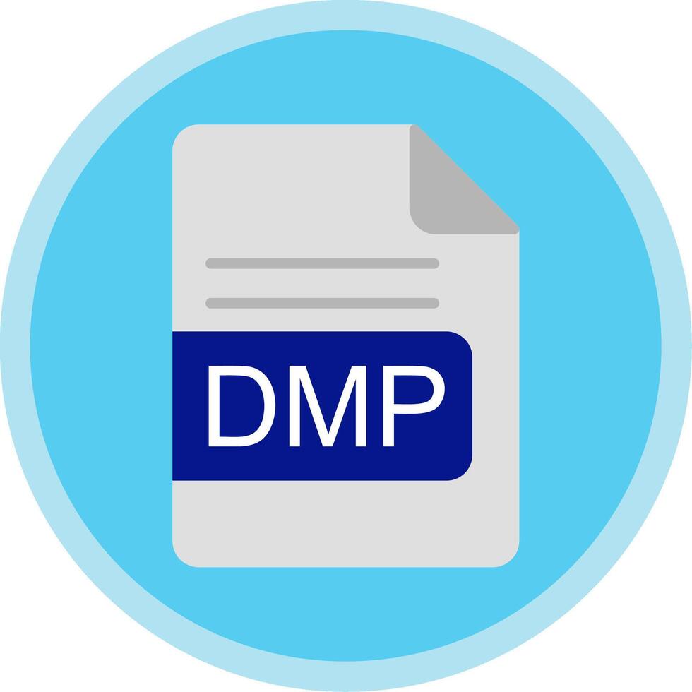 dmp Arquivo formato plano multi círculo ícone vetor