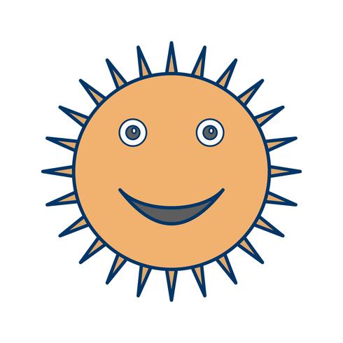 Sol sorrindo ícone Vector