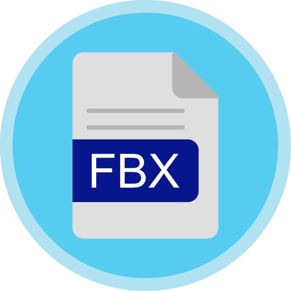 fbx Arquivo formato plano multi círculo ícone vetor