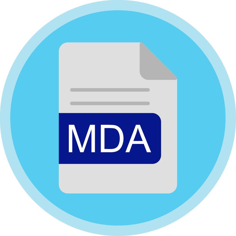 mda Arquivo formato plano multi círculo ícone vetor