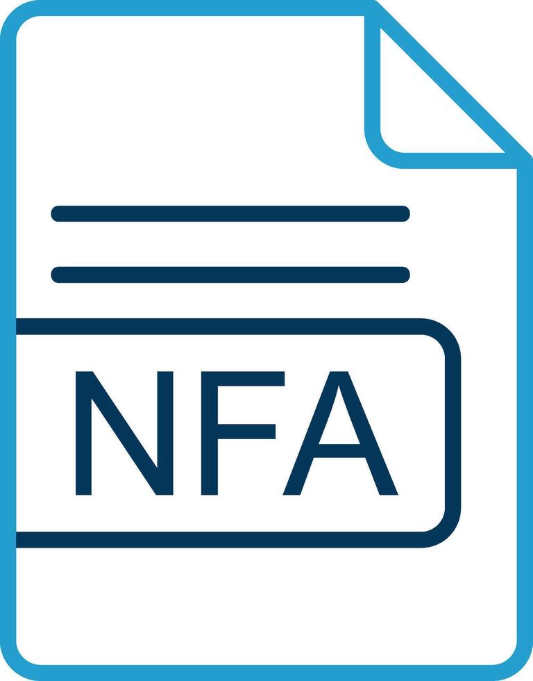 nfa Arquivo formato linha azul dois cor ícone vetor