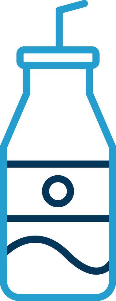 refrigerante garrafa linha azul dois cor ícone vetor