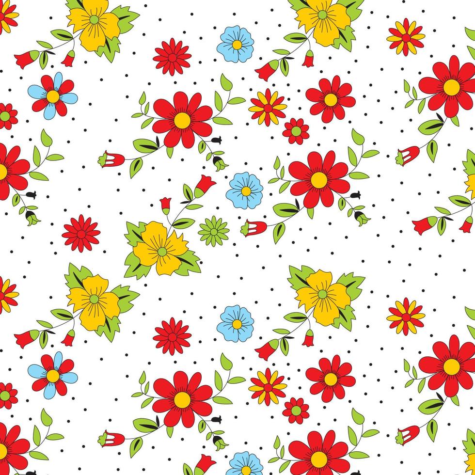 ilustração em vetor papel de parede de padrão de flor editável