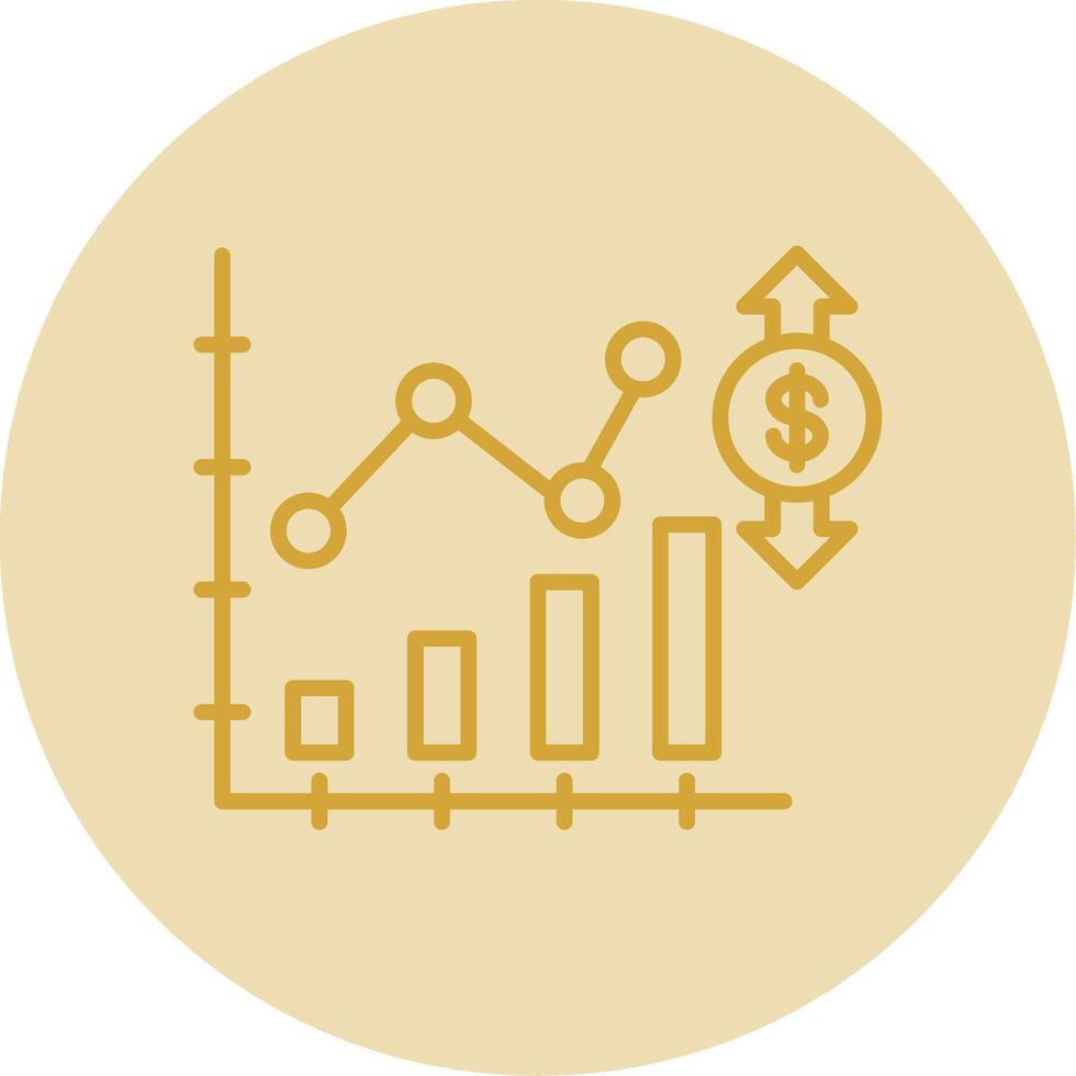 mercado flutuação linha amarelo círculo ícone vetor