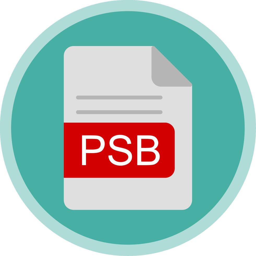 PSB Arquivo formato plano multi círculo ícone vetor