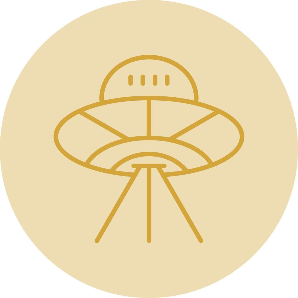 estrangeiro nave espacial linha amarelo círculo ícone vetor