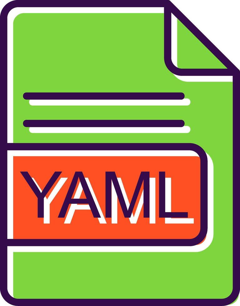 yaml Arquivo formato preenchidas Projeto ícone vetor