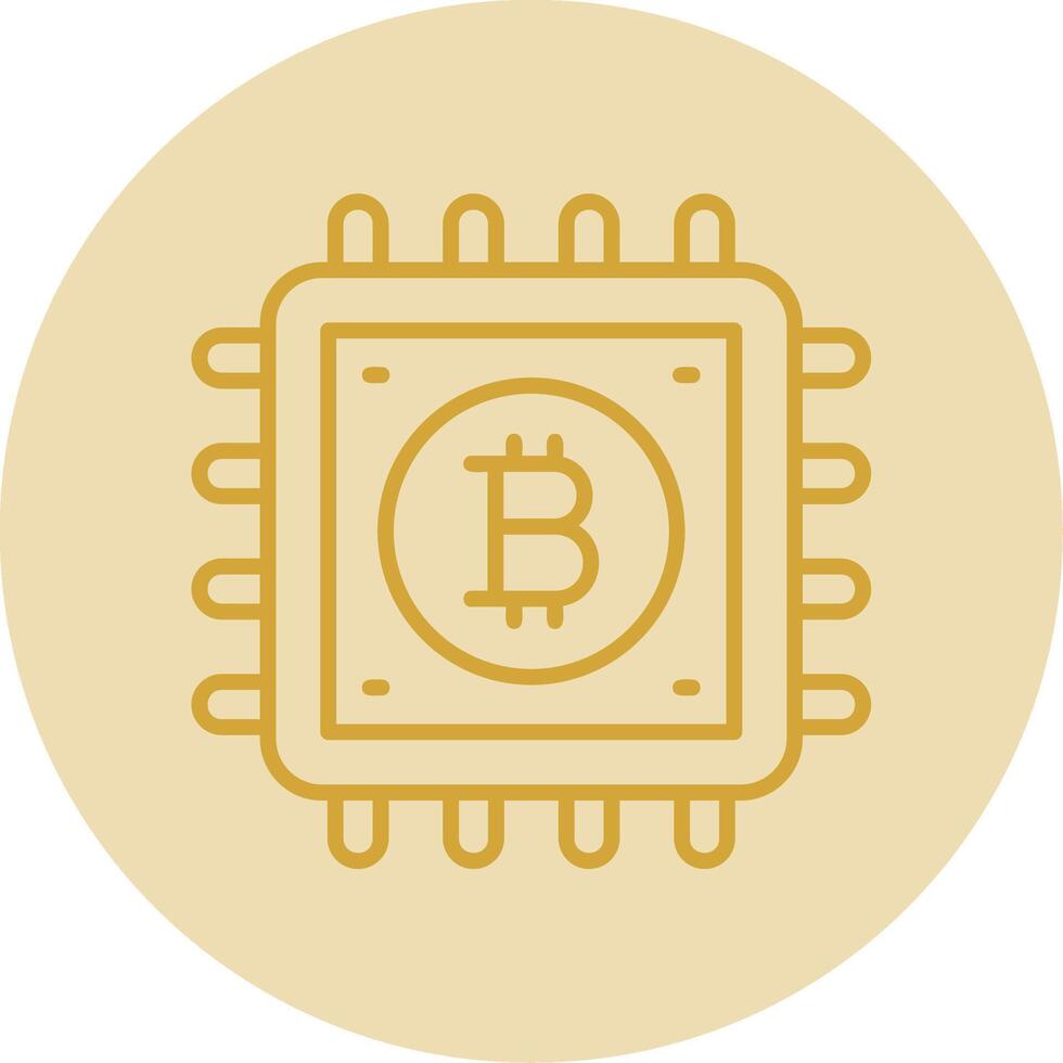 bitcoin processo linha amarelo círculo ícone vetor