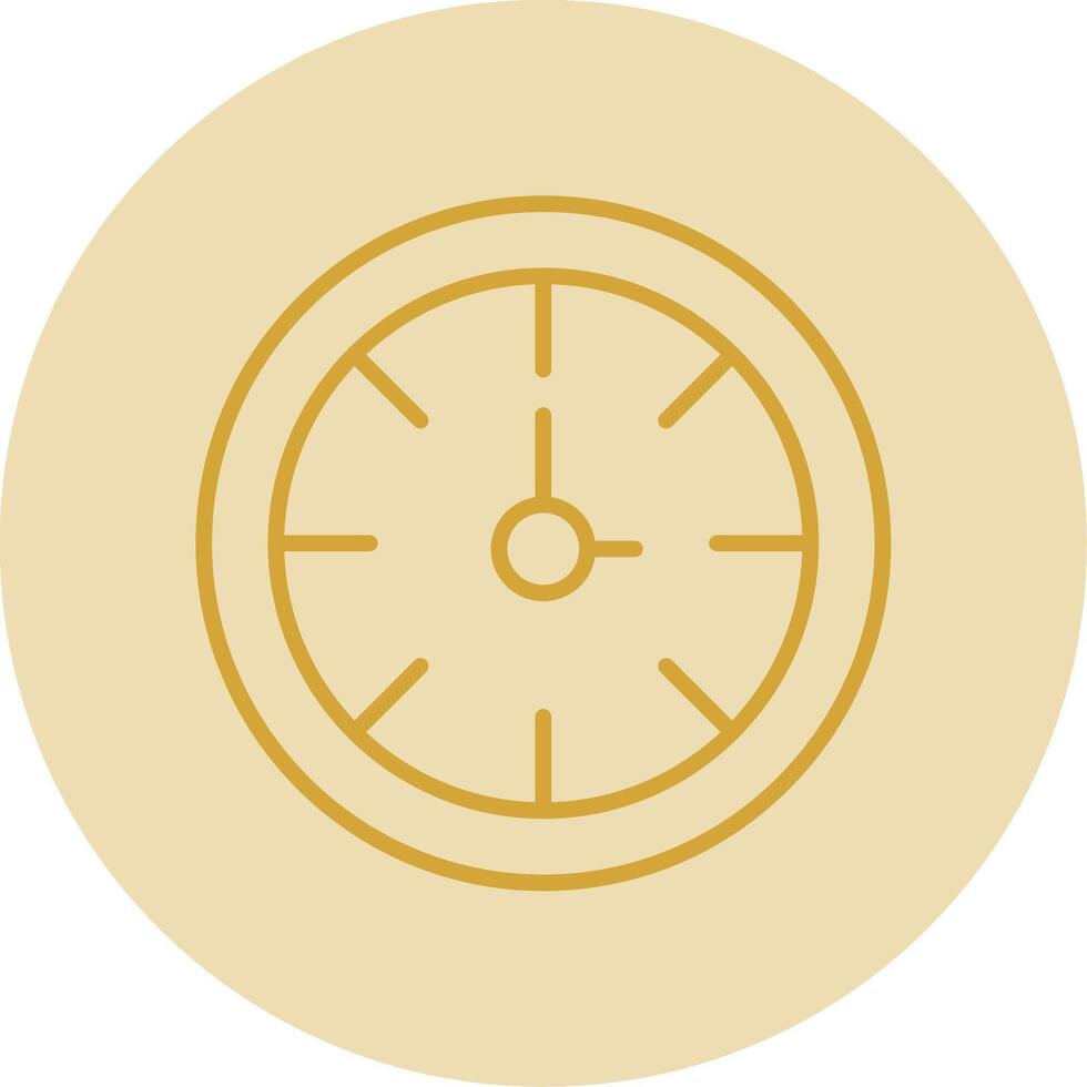relógio linha amarelo círculo ícone vetor