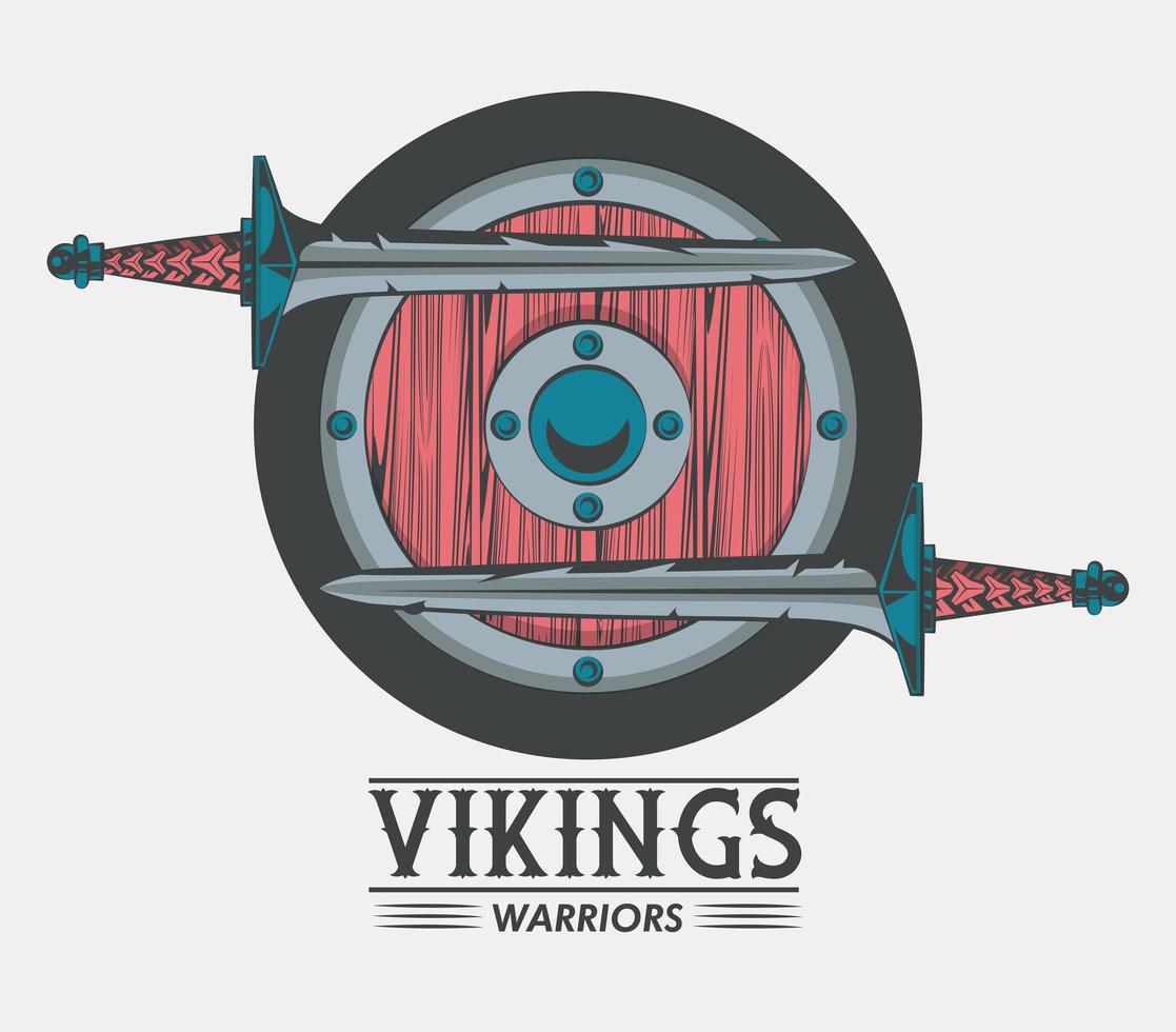 modelo de camiseta impressa de guerreiros vikings vetor