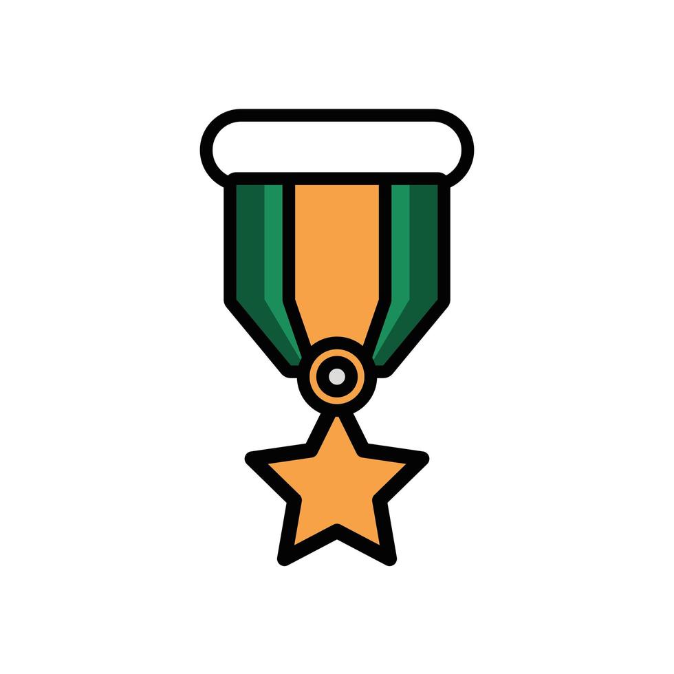 ícone isolado da medalha da força militar vetor
