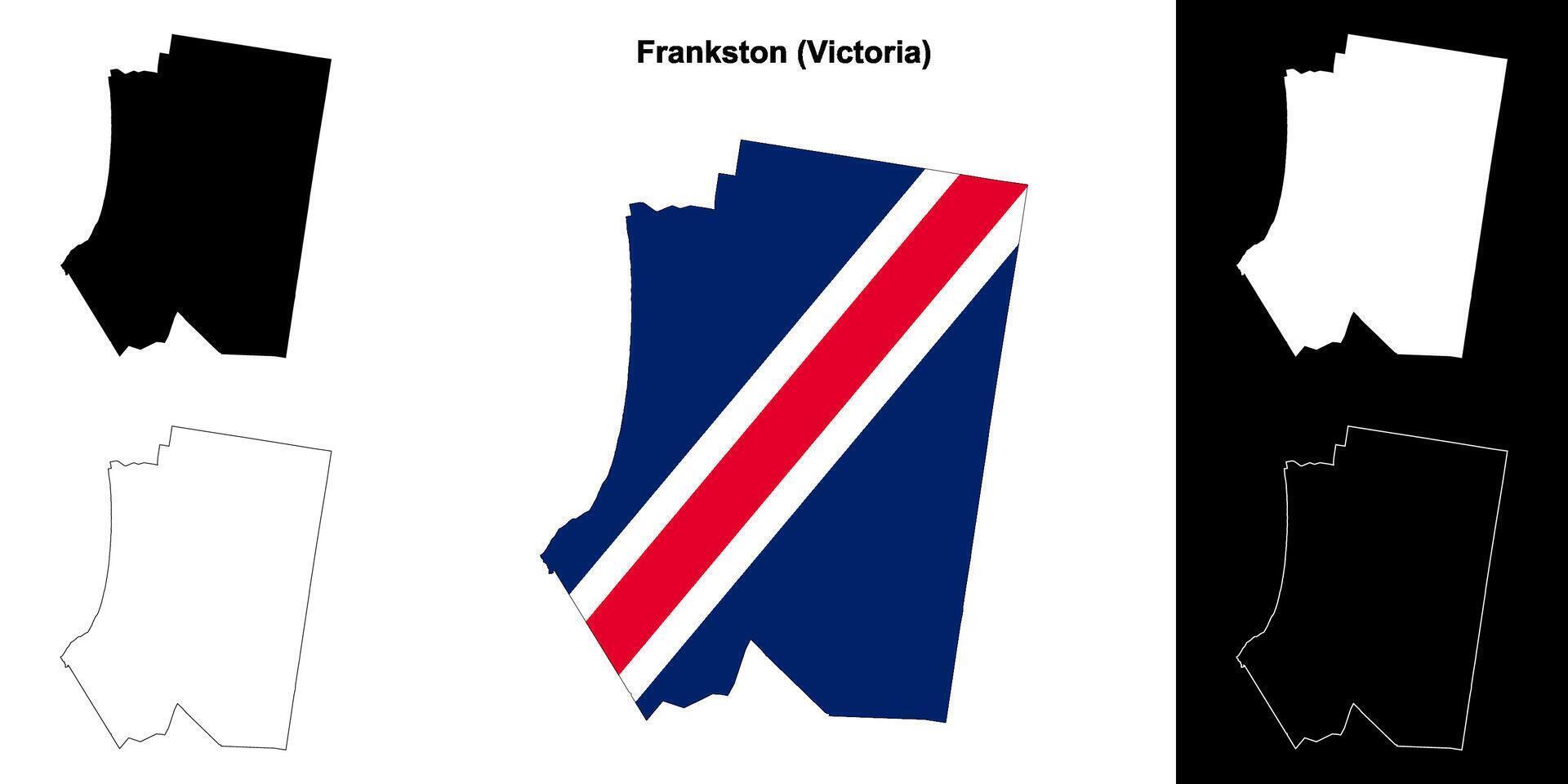 frankston em branco esboço mapa conjunto vetor