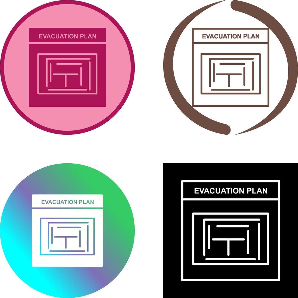 design de ícone de plano de evacuação vetor