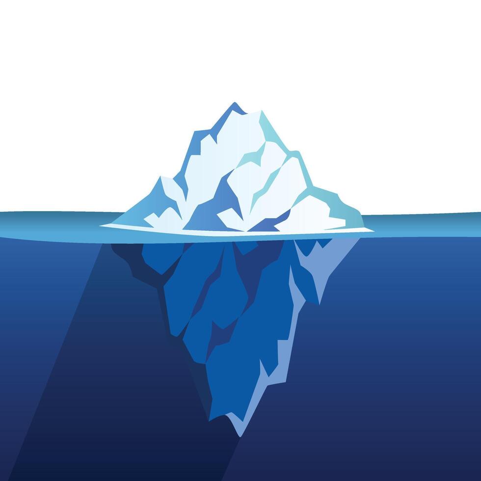 iceberg flutuando em água vetor