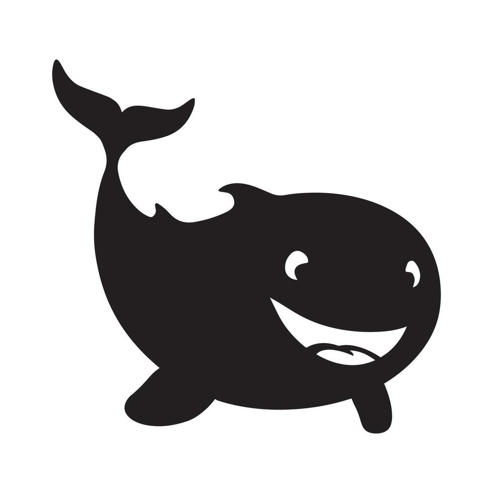 baleia silhueta - desenho animado baleia ilustração vetor