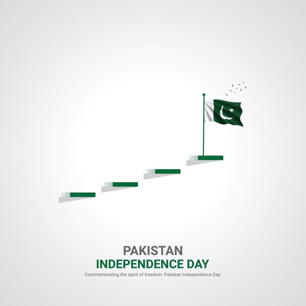 Paquistão independência dia. Paquistão independência dia criativo Publicidades Projeto. publicar, , 3d ilustração. vetor
