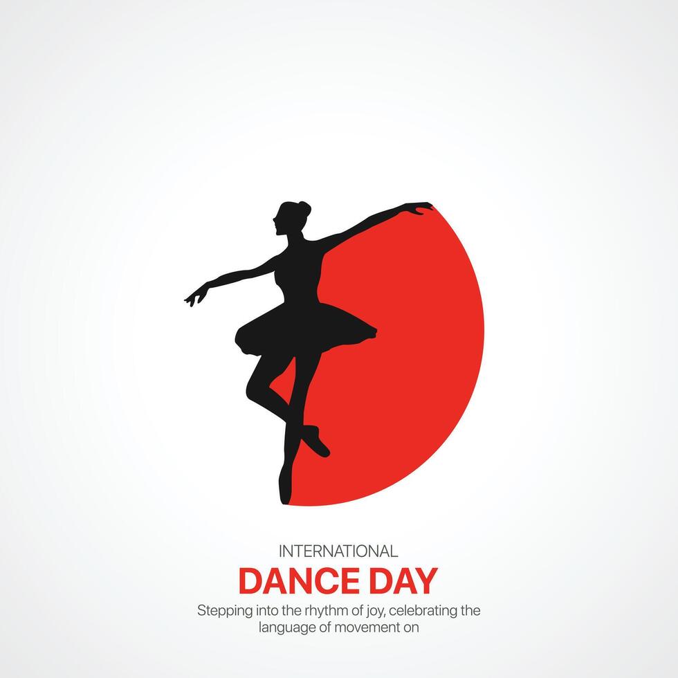 internacional dança dia. dança dia criativo Publicidades Projeto abril 29. social meios de comunicação poster, , 3d ilustração. vetor