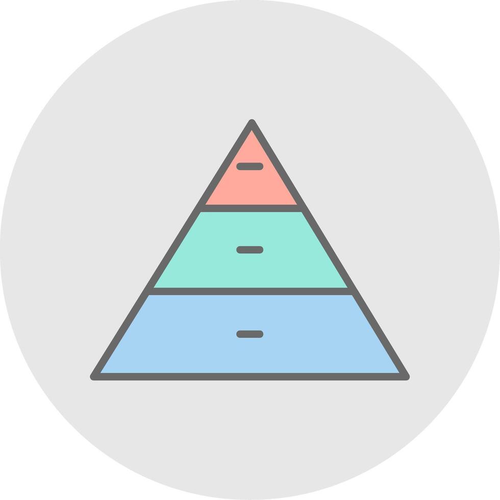 pirâmide gráficos linha preenchidas luz ícone vetor