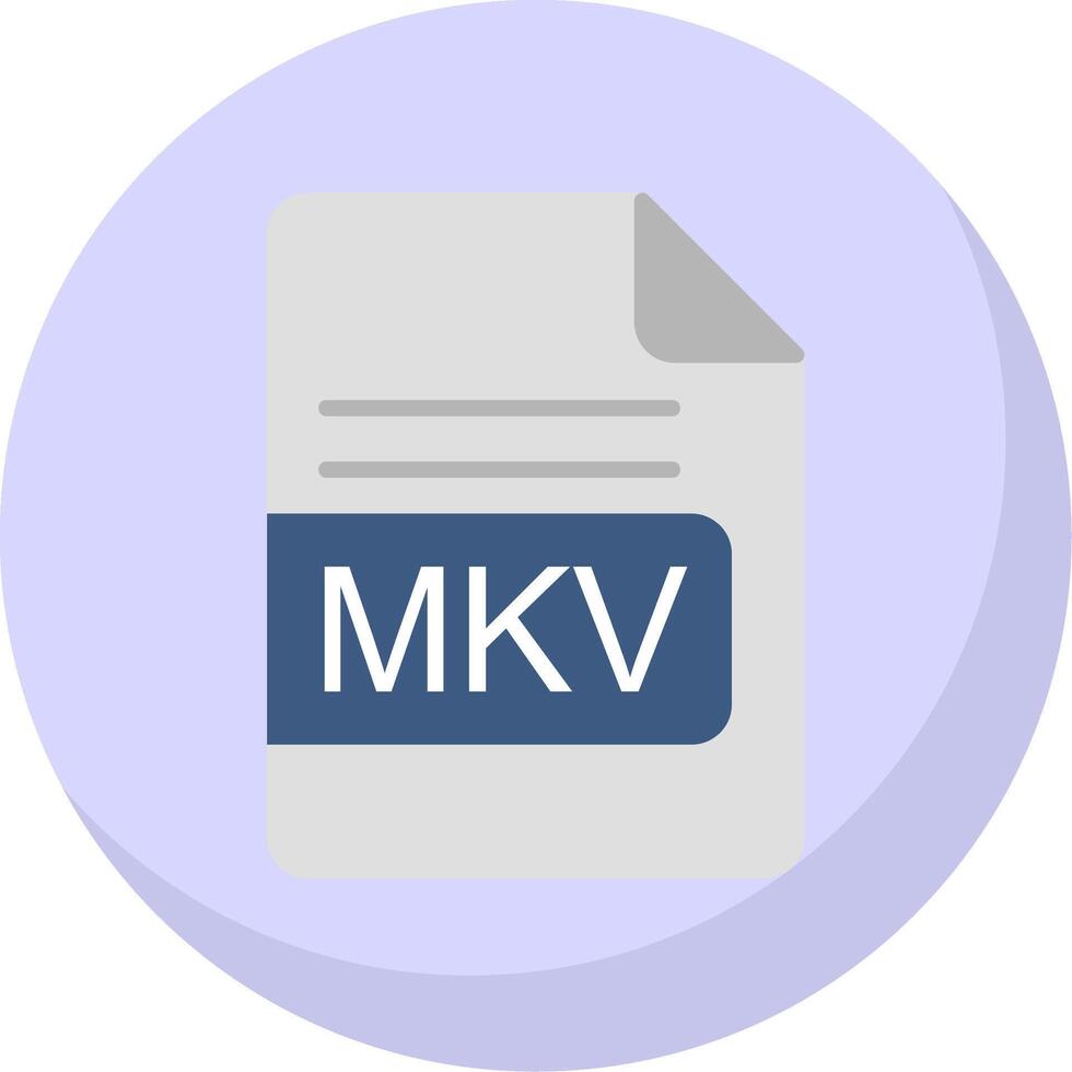 mkv Arquivo formato plano bolha ícone vetor