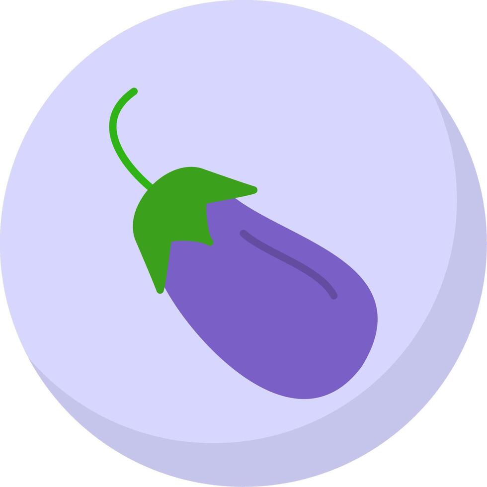 brinjal plano bolha ícone vetor