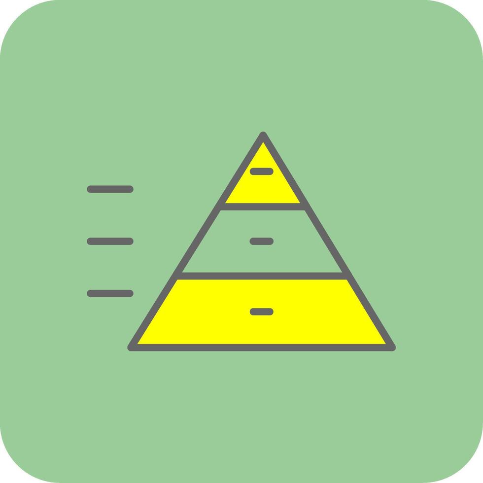 pirâmide gráfico preenchidas amarelo ícone vetor