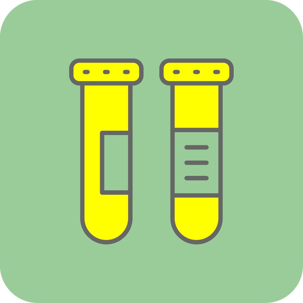 teste tubos preenchidas amarelo ícone vetor