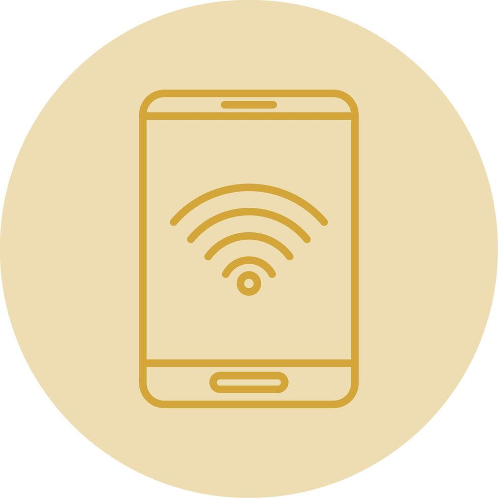 Wi-fi linha amarelo círculo ícone vetor