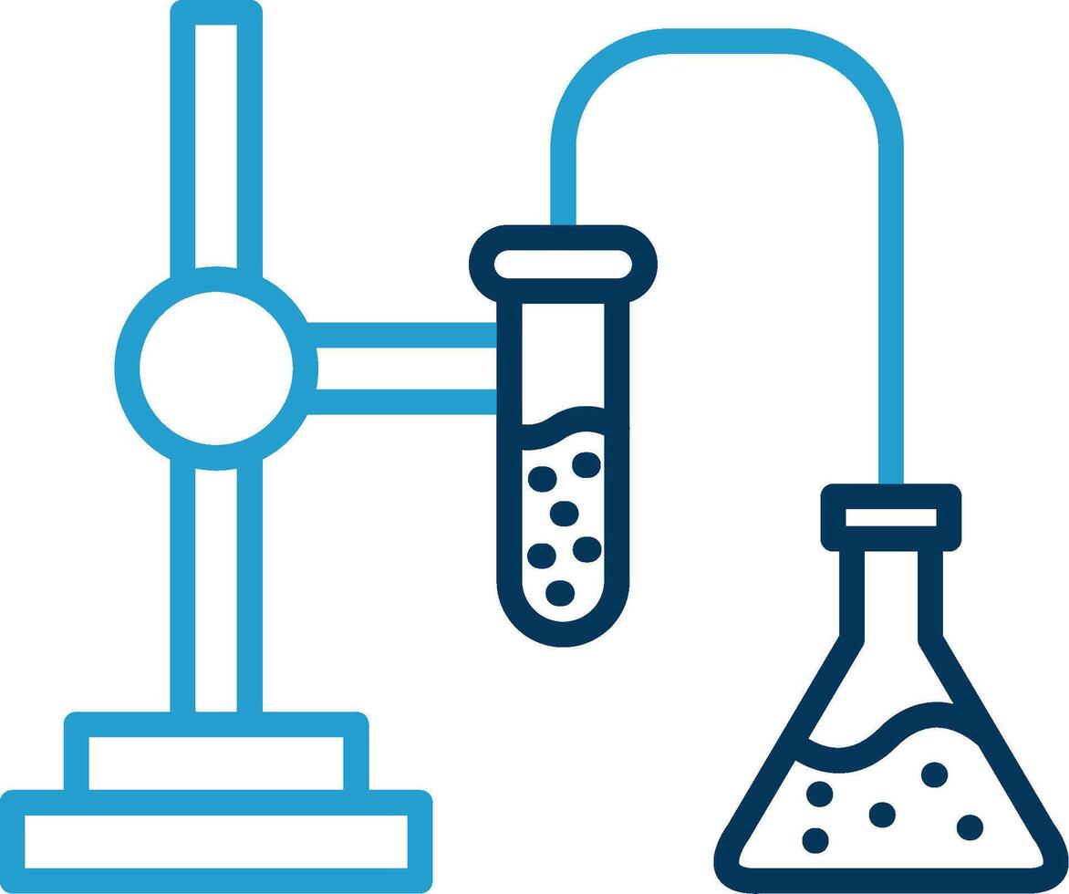 teste tubos linha azul dois cor ícone vetor