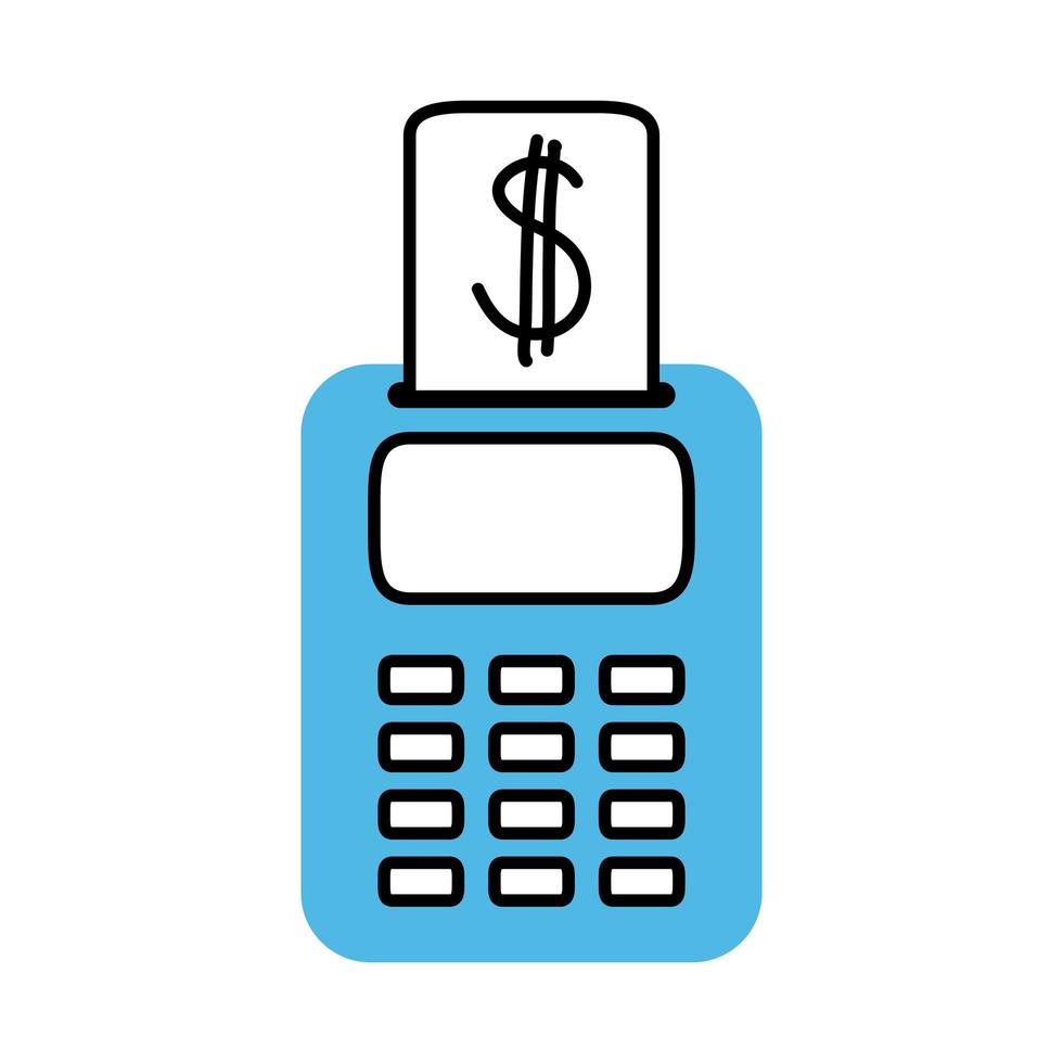 marketing móvel de terminal de pagamento e linha de comércio eletrônico e ícone de estilo de preenchimento vetor