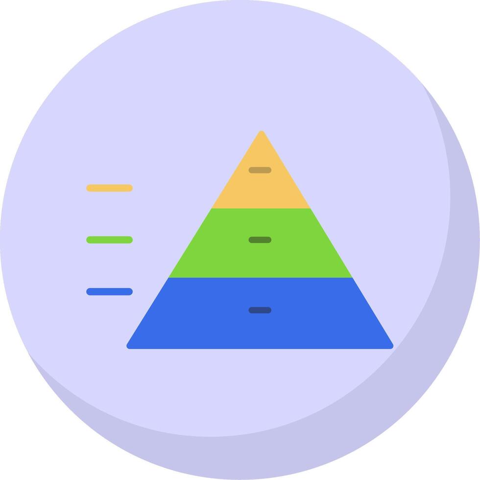 pirâmide gráfico plano bolha ícone vetor