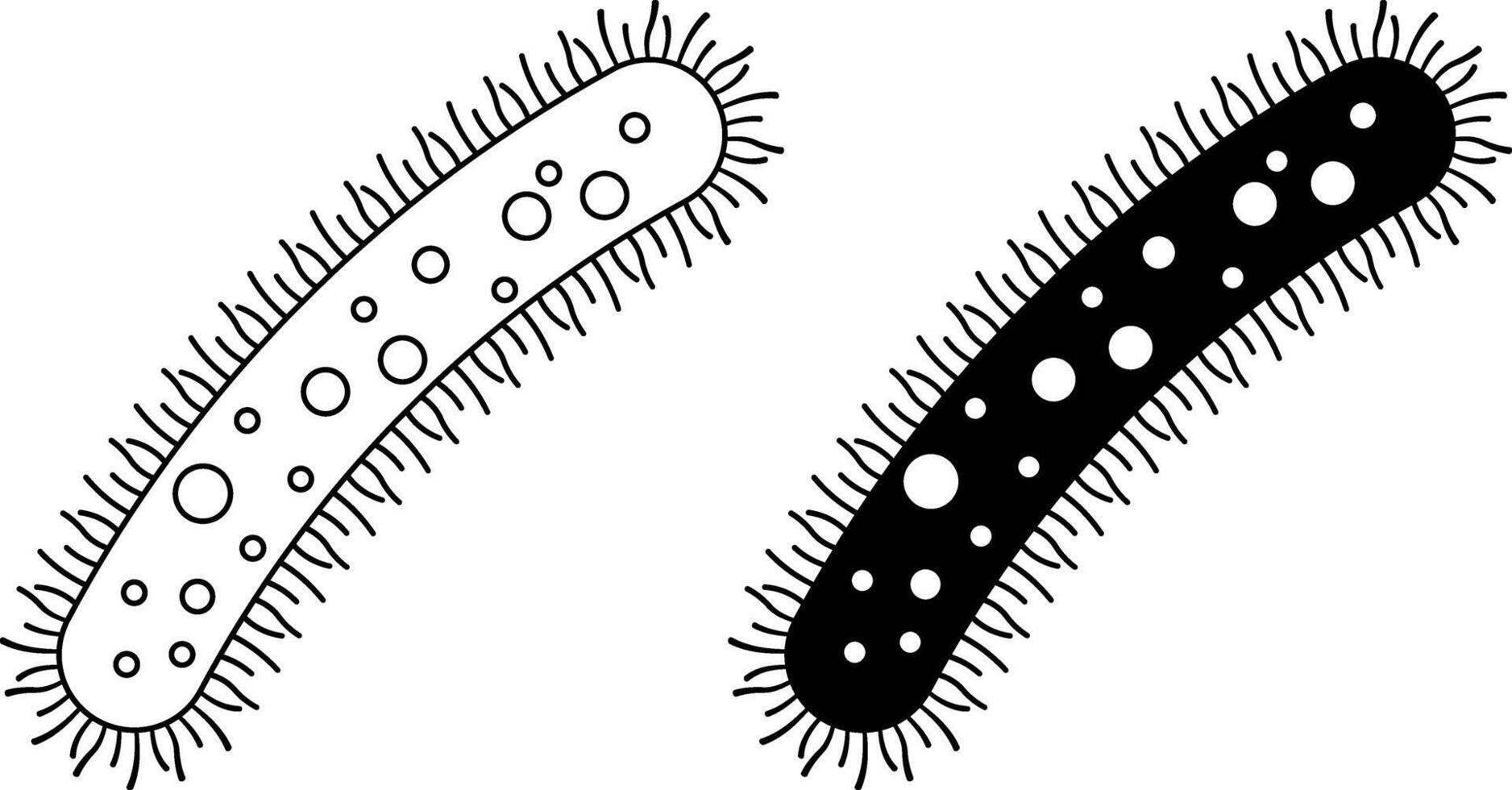 esboço silhueta bactérias ícone conjunto isolado em branco fundo vetor