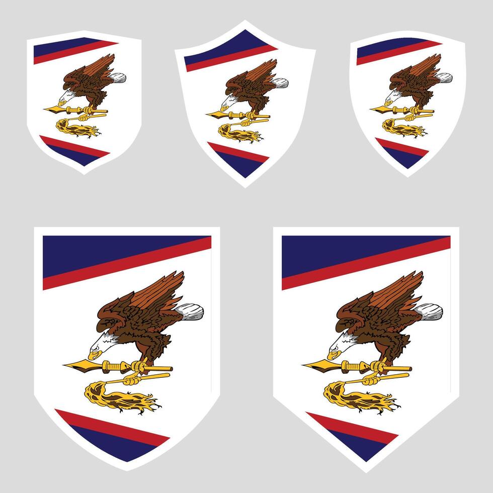 conjunto do americano samoa bandeira dentro escudo forma vetor
