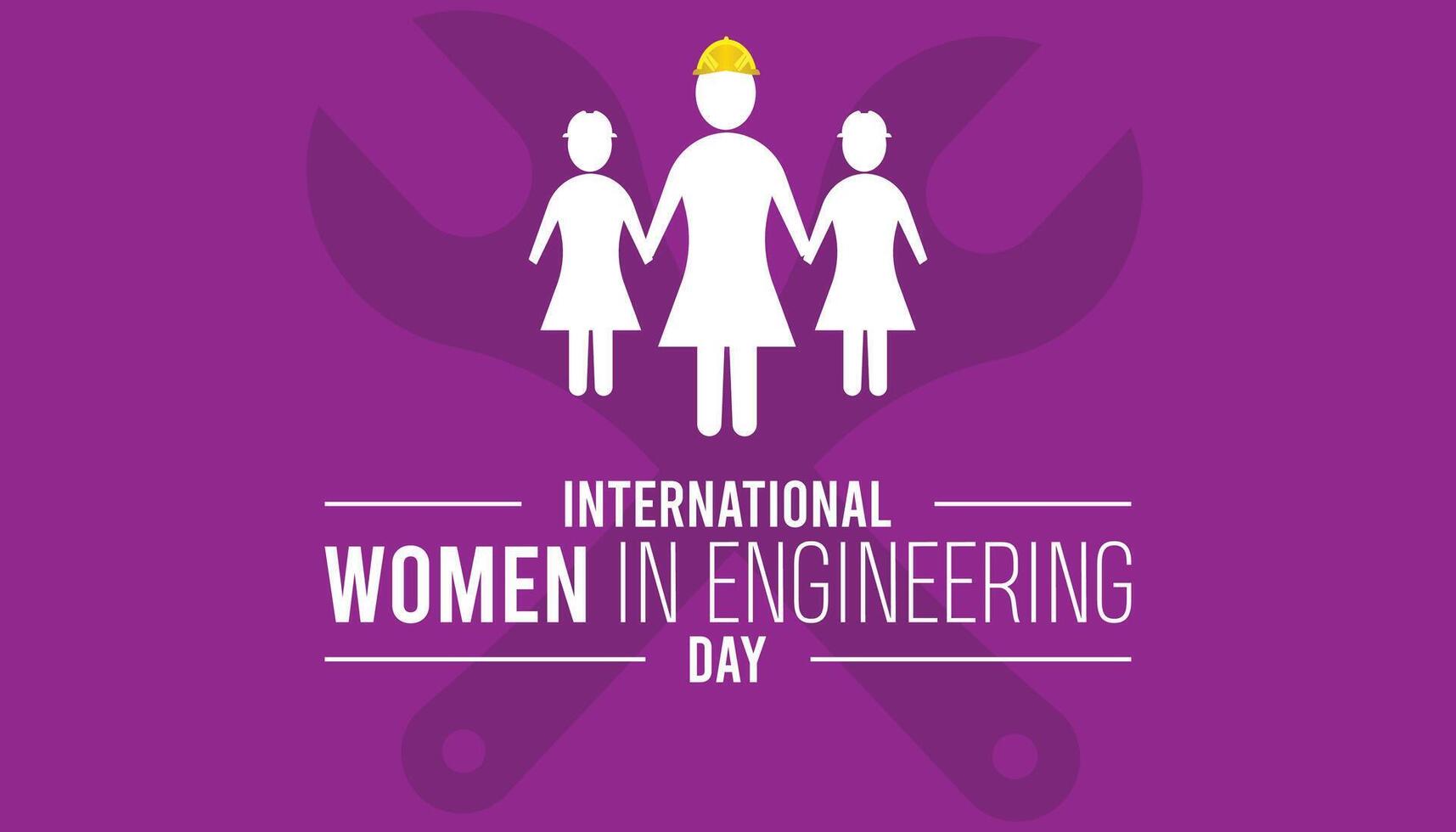 internacional mulheres dentro Engenharia dia observado cada ano dentro junho. modelo para fundo, bandeira, cartão, poster com texto inscrição. vetor