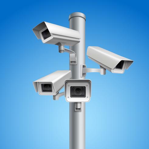 Coluna da câmera de vigilância vetor