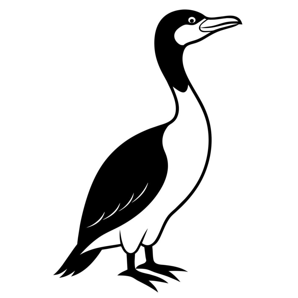 Corvo-marinho animal plano estilo ilustração vetor