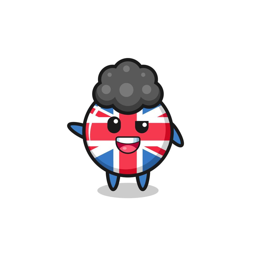 personagem da bandeira do Reino Unido como o garoto afro vetor