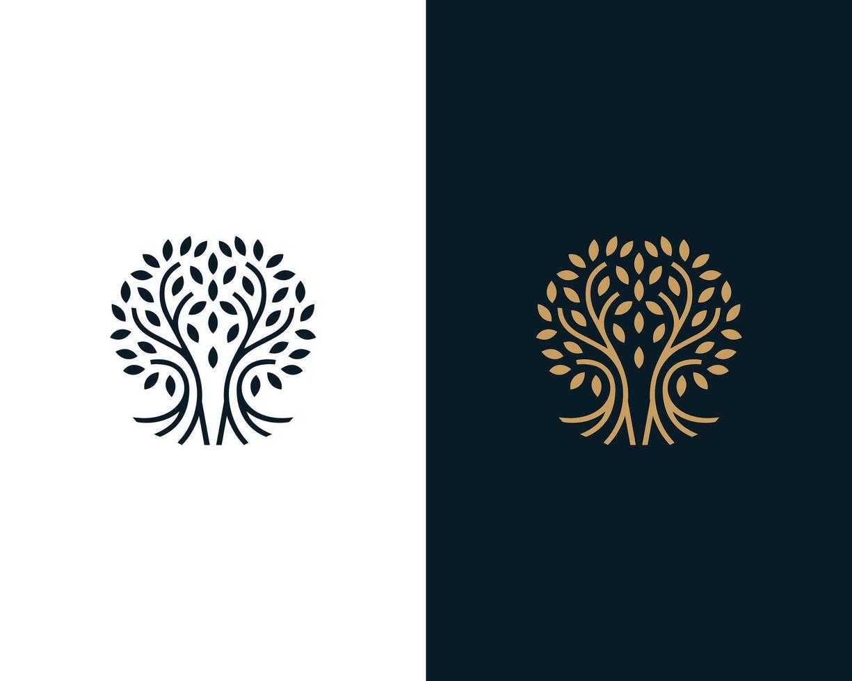 linha árvore logotipo Projeto ícone conceito modelo. vetor