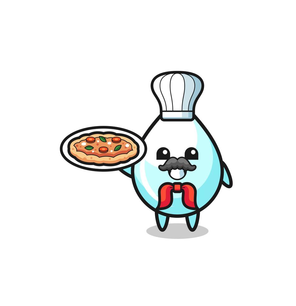 personagem da gota de leite como mascote do chef italiano vetor