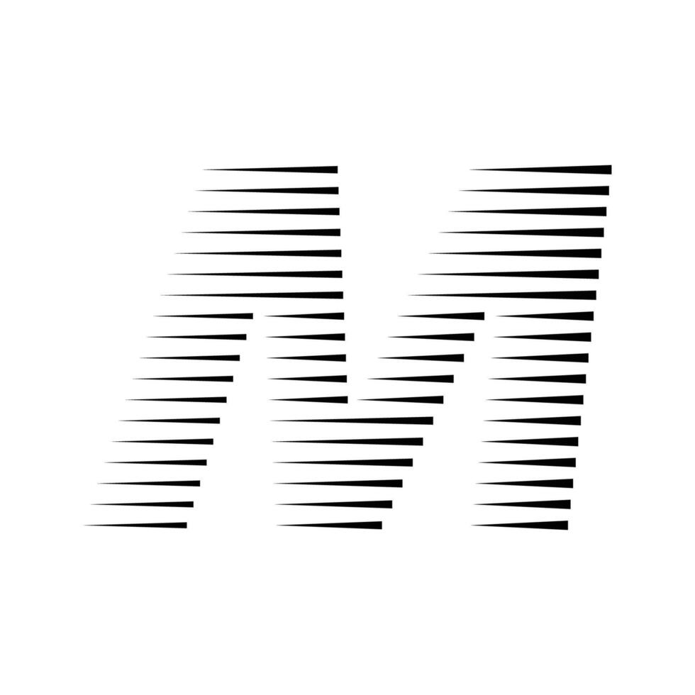 m carta linhas logotipo ícone ilustração vetor