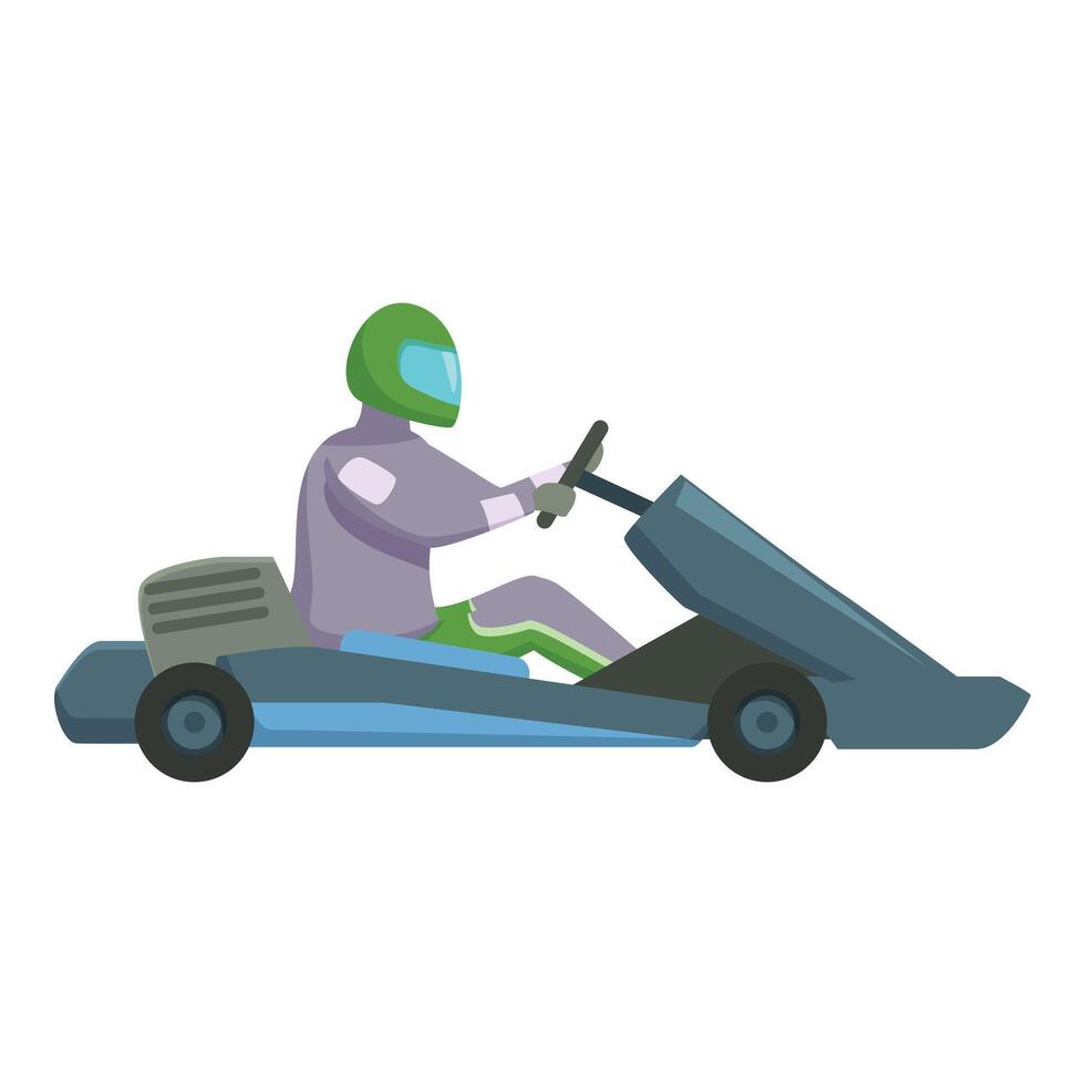 dirigir karting veículo ícone desenho animado . adrenalina motor vetor