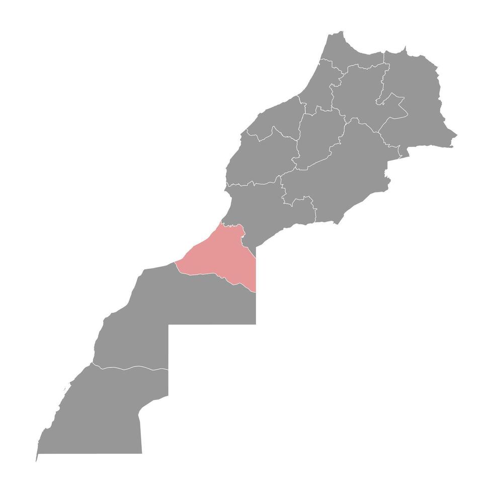 Guelmim oued substantivo mapa, administrativo divisão do Marrocos. ilustração. vetor