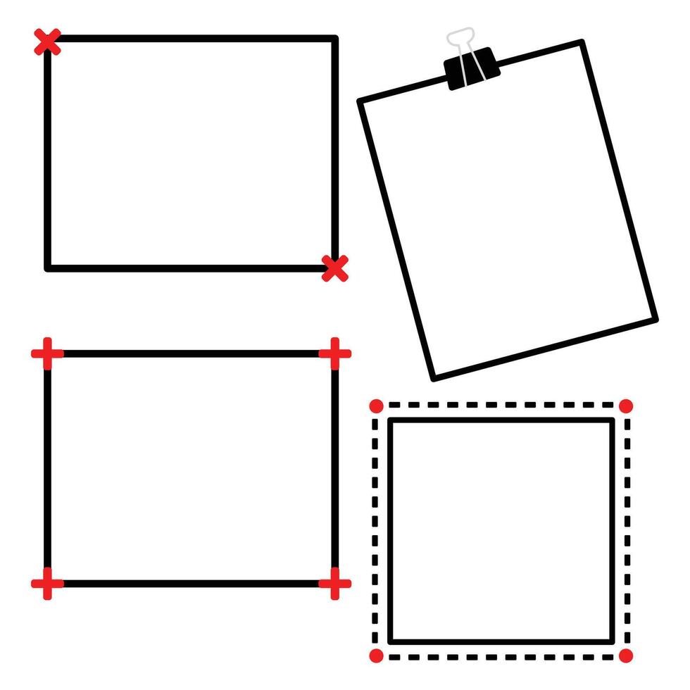 fotochamada linha quadro, Armação modelo coleção. ilustração vetor