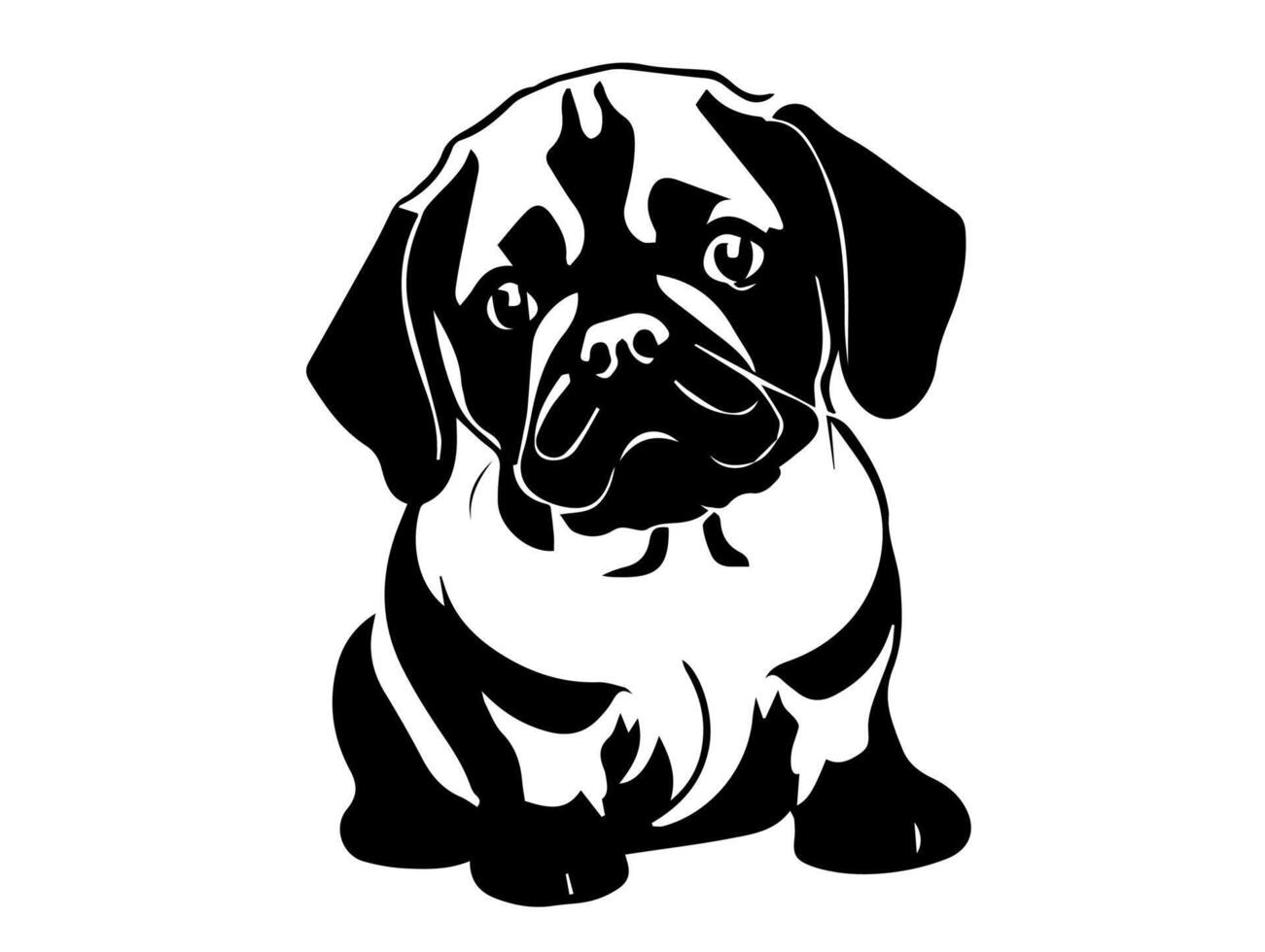 cachorro face desenhando cachorro desenhando pug arte vetor