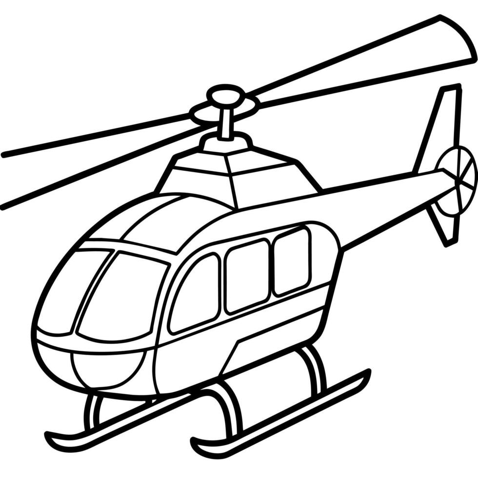 helicóptero esboço ilustração digital coloração livro página linha arte desenhando vetor