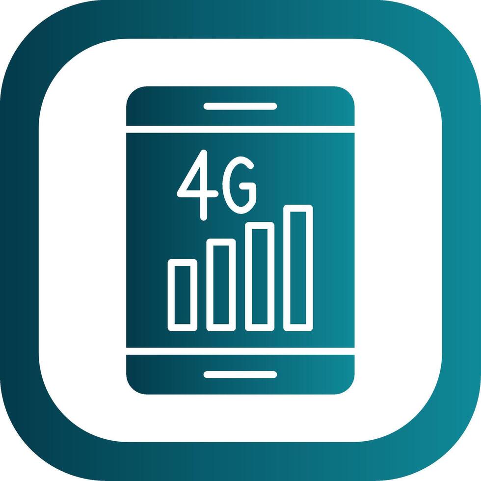 4g glifo gradiente canto ícone vetor